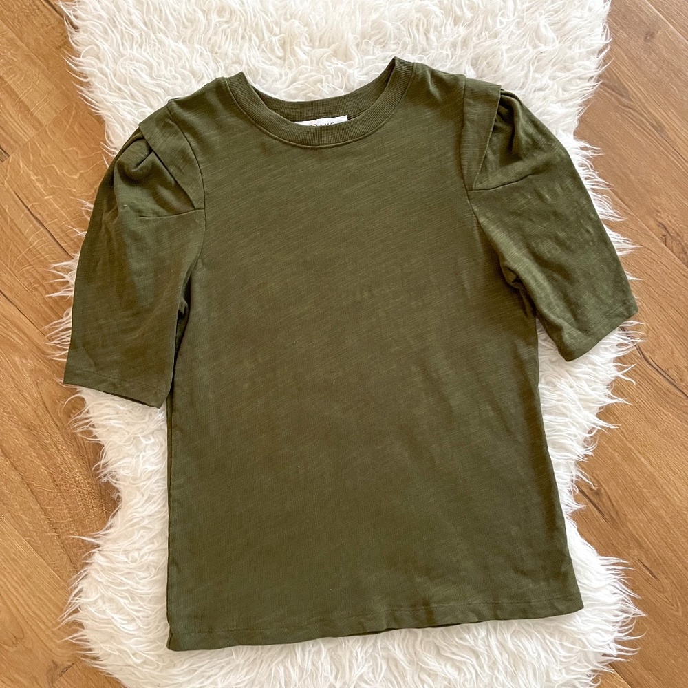 FRAME Pleased Panel Tee - Army Green | Size S